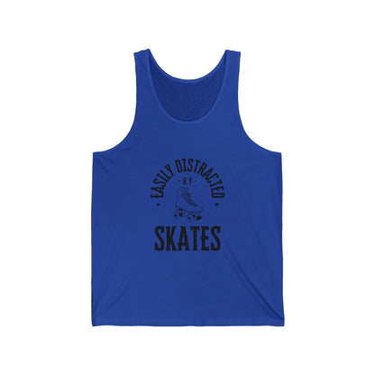 Easily Distracted by Skates Unisex Tank