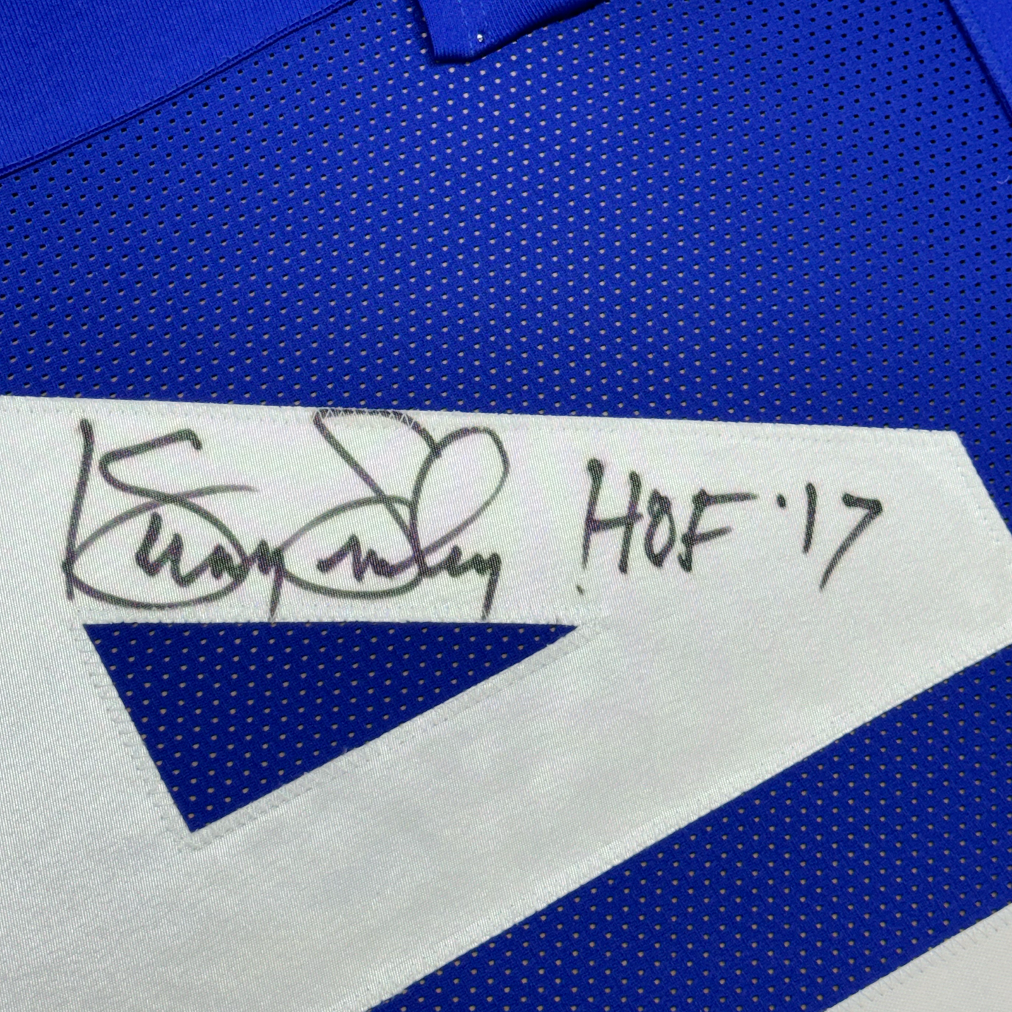 Framed Autographed/Signed Kenny Easley 35x39 HOF 17 Seattle Blue Football Jersey JSA COA