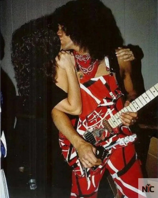 Eddie Van Halen Red and Black Jumpsuit