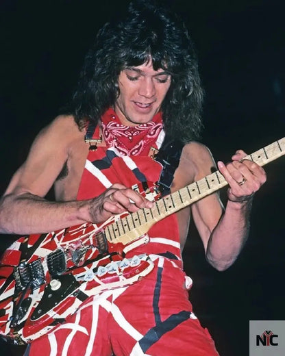 Eddie Van Halen Red and Black Jumpsuit
