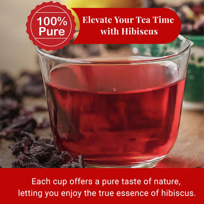 Akshit Hibiscus Flowers 2.6 oz  Herbal Tea | Flor de Jamaica tea | Dried Hibiscus | Loose Leaf Tea | Caffeine-Free | Vegan Friendly | Fleurs d'hibiscus bio Akshit