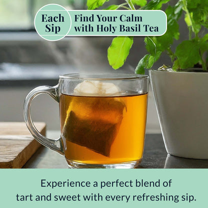 Akshit Holy Basil Tea ( Tulsi tea ) ( 75 Tea Bags), Made with Pure Dried Holy Basil Tea Leaves Immune Support Tea, Caffeine-free, Non-Gmo, Tulsi Tea.