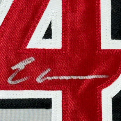Framed Autographed/Signed Elly De La Cruz 35x39 Cincinnati Grey Baseball Jersey Beckett BAS COA