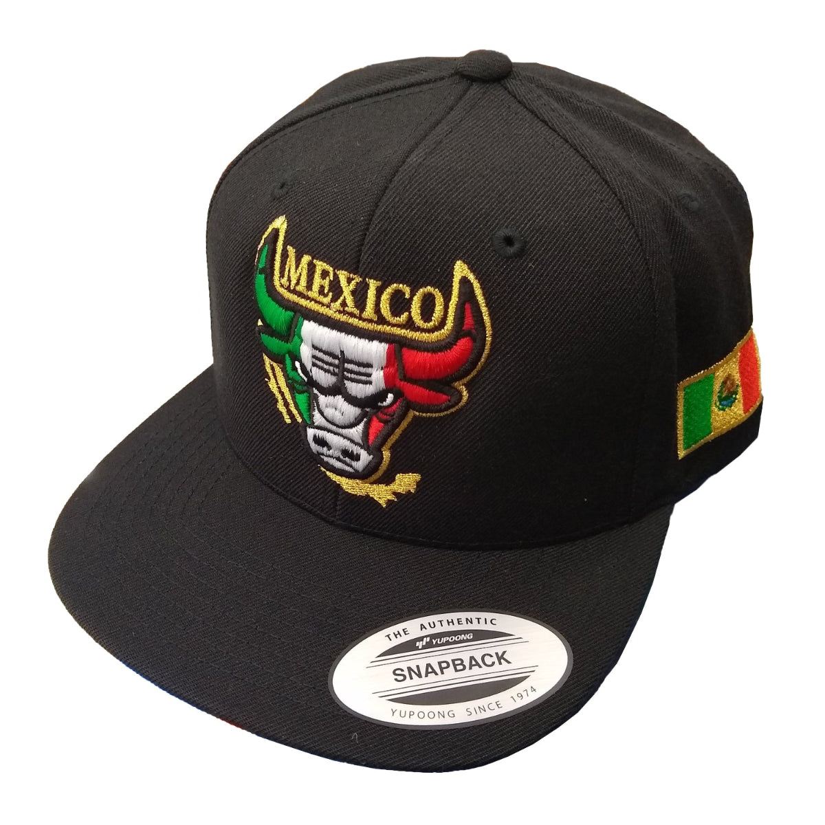 Embroidered SnapBack Mexican Bull Logo Hat