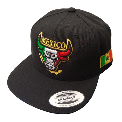 Embroidered SnapBack Mexican Bull Logo Hat