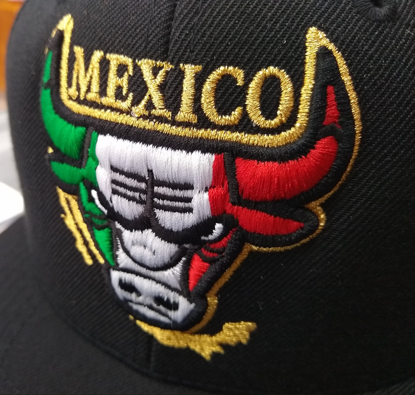 Embroidered SnapBack Mexican Bull Logo Hat