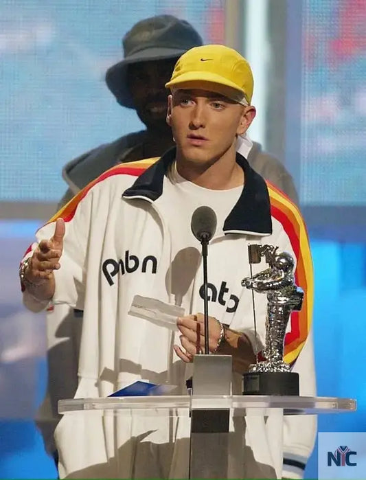 Eminem PnB Nation White Wool Jacket