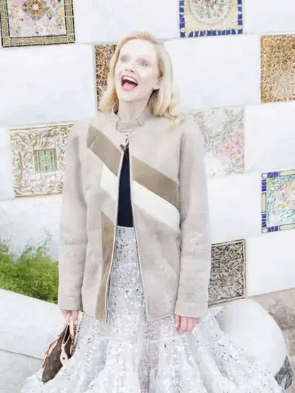 Emma Laird Suede Leather Jacket