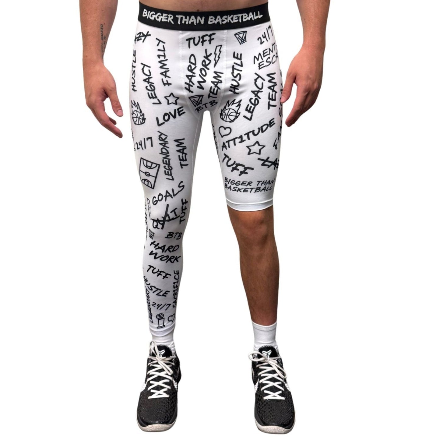 Emotions - Single-Leg Performance Tights - Right - White