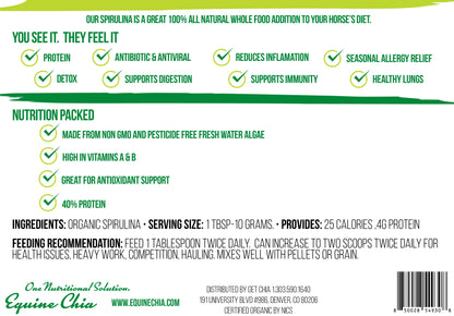 Equine Spirulina-Organic, Non GMO & Pesticide Free
