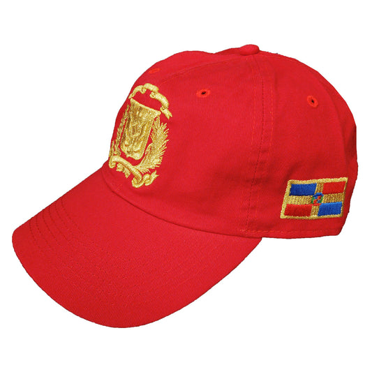 Escudo Republica Dominicana - Dominican Red / Metallic Gold Shield Dad Hat