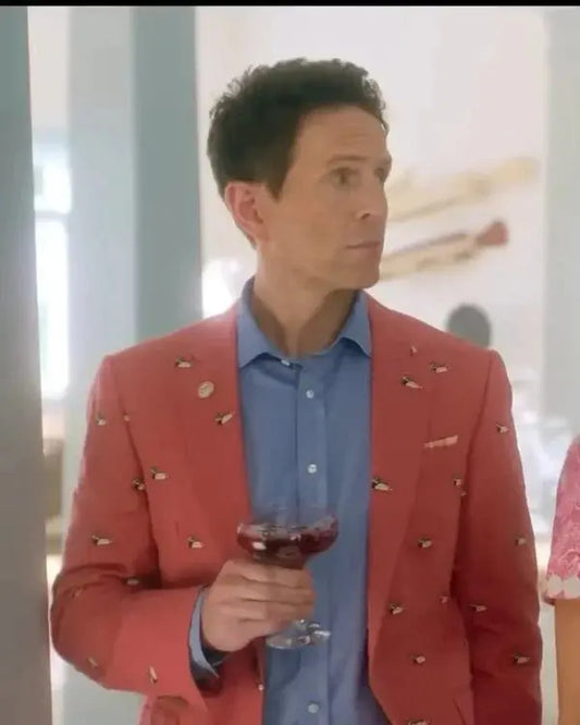 Sirens Glenn Howerton Duck Print Pink Coat