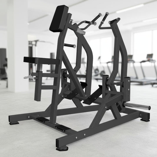 Excel Iso-Lateral Seated Row - Muscle D Fitness - Plate Load Back Machine - Gas Shock Assisted Seat Adjustment