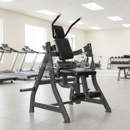 Excel Abdominal/Oblique Crunch - Muscle D Fitness - Commercial Adjustable Seat - Plate Loaded Abdominal Crunch