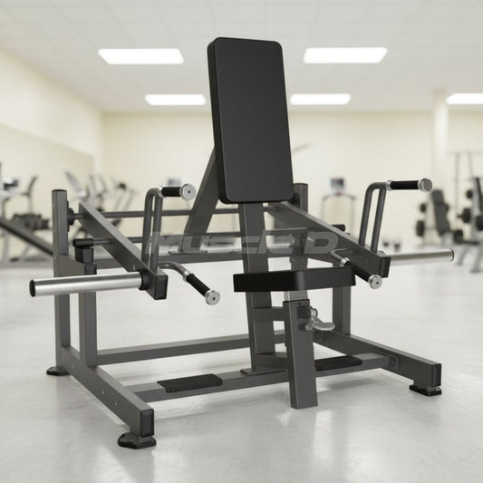 Excel Seated/Standing Shrug - Muscle D Fitness - Plate Load Trap/Upper Back Machine - Gas Piston Assisted Seat Adjustment