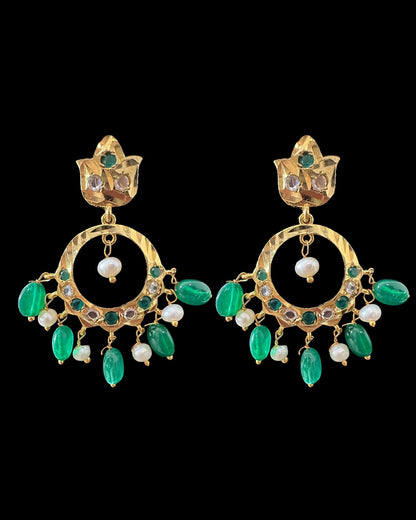 PS559 Hyderabadi / Nizami tirmani in fresh water pearls with chandbali( READY TO SHIP )