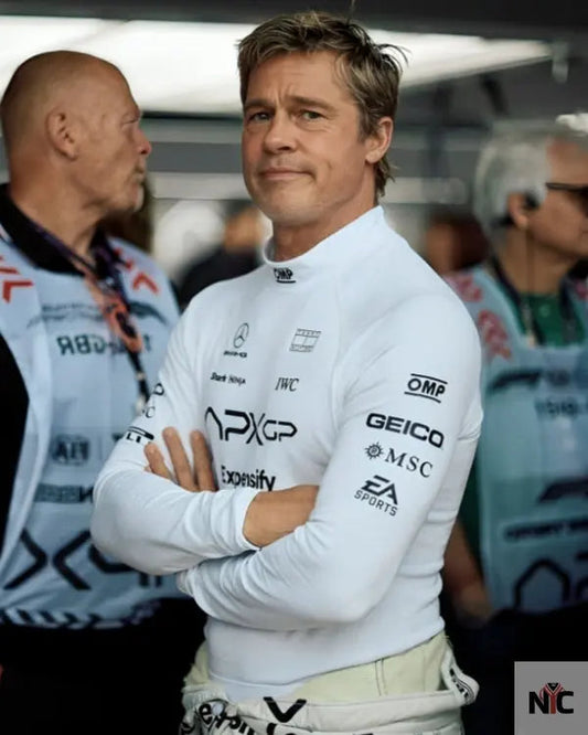 F1 2025 Brad Pitt White Shirt