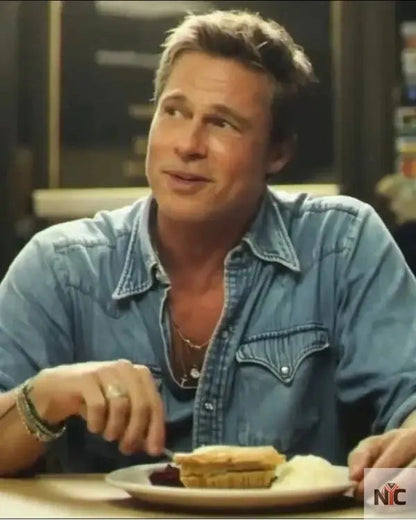 F1 The Movie Brad Pitt Western Denim Shirt