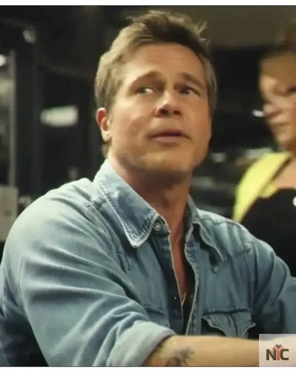 F1 The Movie Brad Pitt Western Denim Shirt