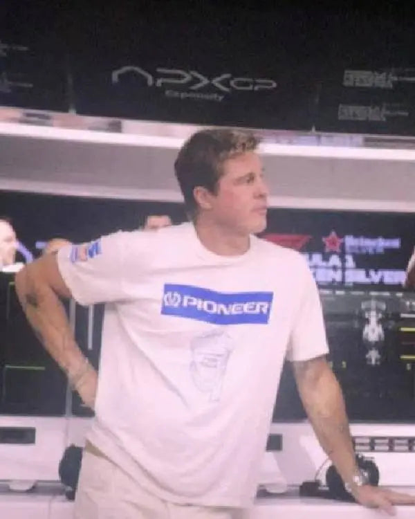 F1 The Movie 2025 Brad Pitt White T-shirt