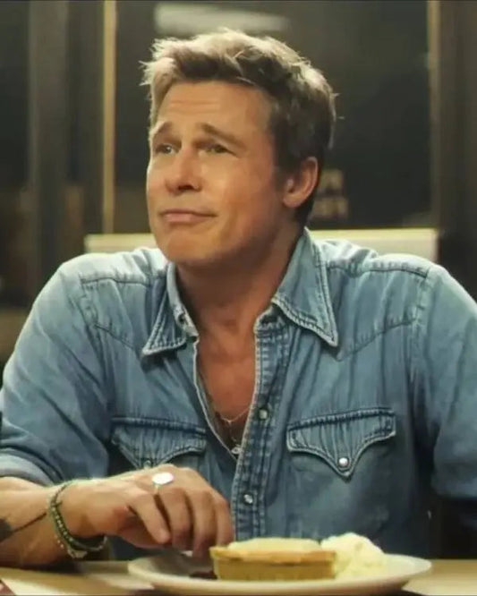 F1 The Movie Brad Pitt Western Denim Shirt