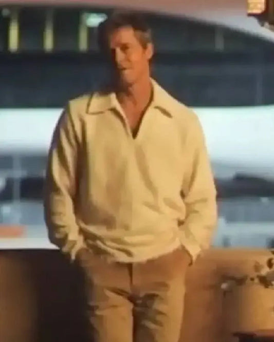 F1 The Movie Brad Pitt White Sweatshirt