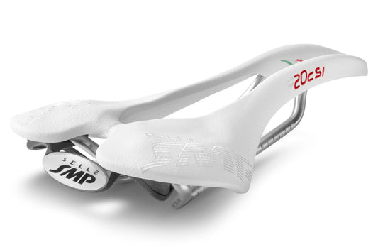 Selle SMP F20C s.i. Bicycle Saddle with Steel Rails (White)