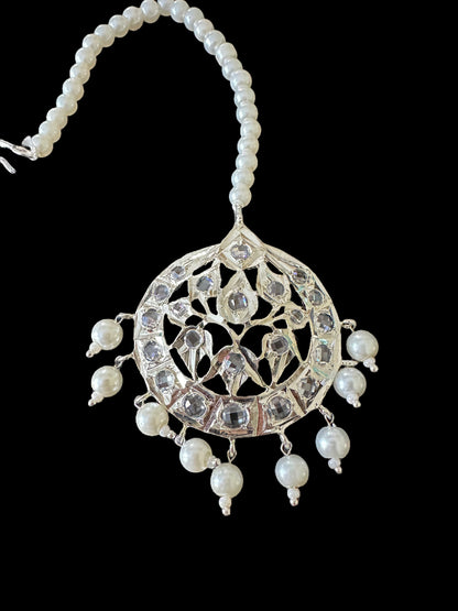 DJTK209 Insia silver plated  tika In pearls    ( SHIPS IN 2 WEEKS )