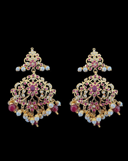 C570 Gold plated jadau choker in Ruby pearls ( READY TO SHIP )