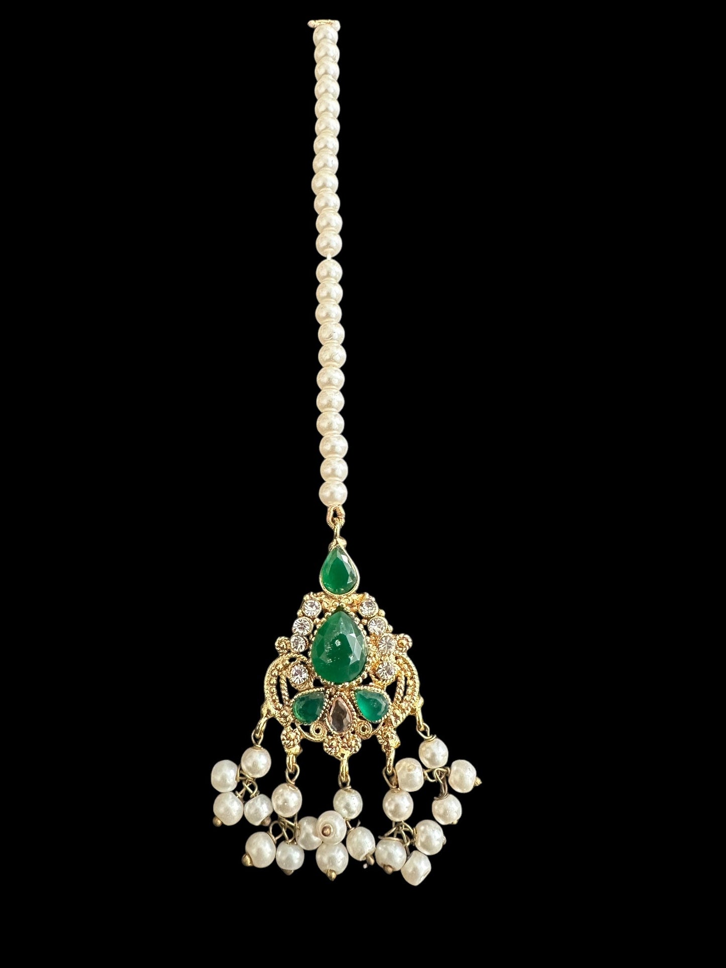 JTK18 Rehma jhoomar tika in green ( READY TO SHIP )