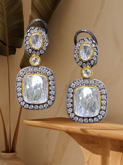 DER709 high quality polki jhumka  ( READY TO SHIP)
