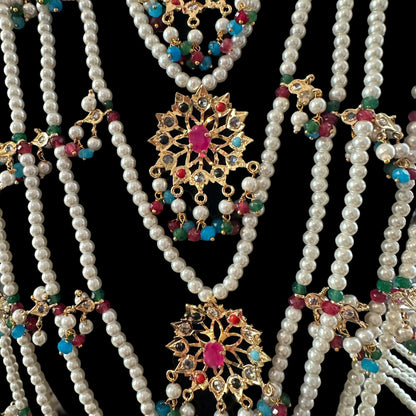 SAT97 Navratan satlada with double jhumka ( SHIPS IN 4 WEEKS )