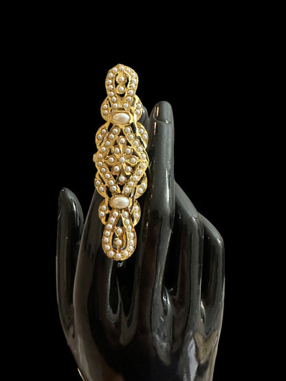 DJR49 Oversized Jadau pearl ring(pearls   ) ( READY TO SHIP )