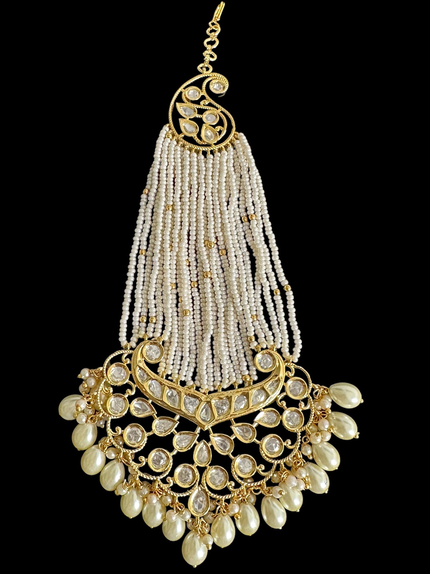 DJHR88 Gold plated high quality Polki jhoomar  ( READY TO SHIP )