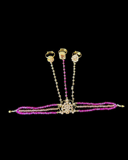 BR486 Safeera bridal set in purple and green combination ( READY TO SHIP )