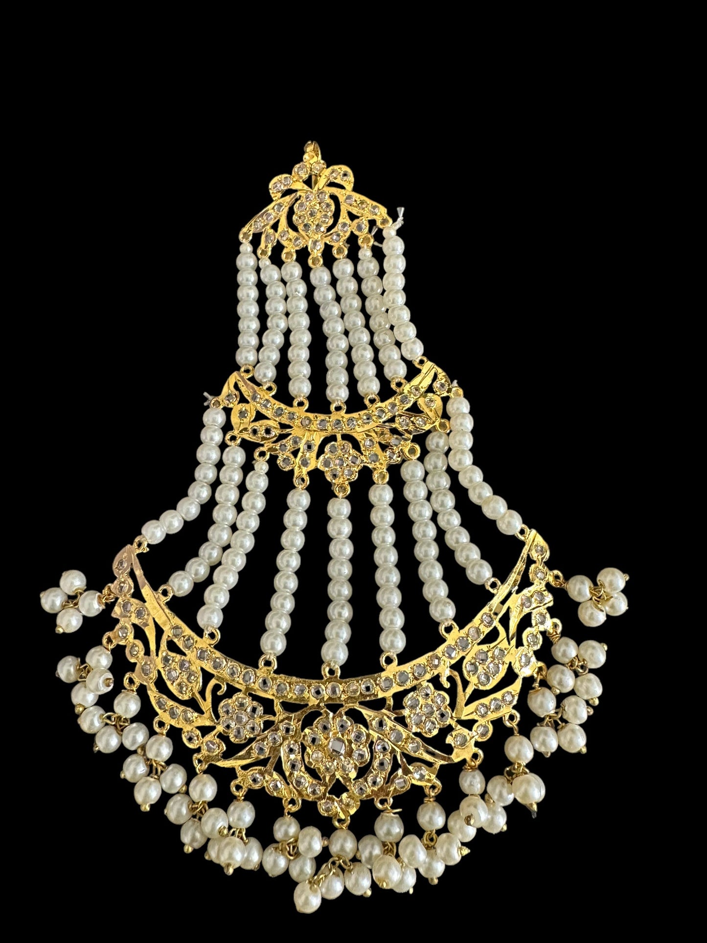 Insia gold plated pearl jhoomar ( SHIPS IN 3 WEEKS )