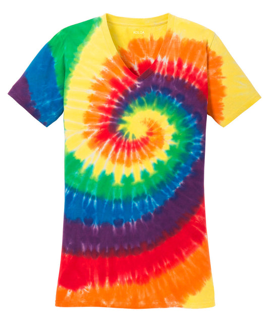 Koloa Ladies V-Neck Tie-Dye Tee