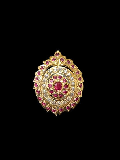 Ruby zircon gold plated silver ring ( READY TO SHIP)