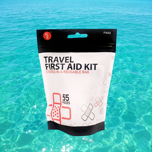 Travel First Aid Kit 55pc in Reusable Waterproof Bag