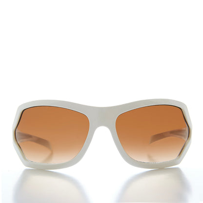 90s Mod Curved Wrap Sleek Sunglasses - Falco