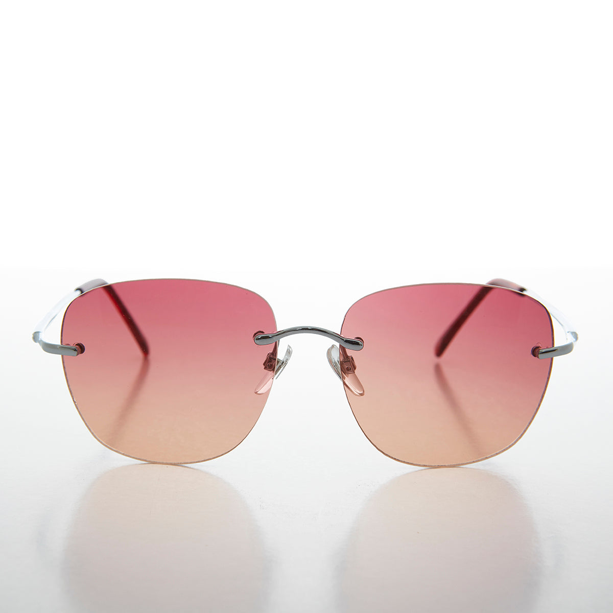 Rimless Ocean Colored Lens Women's Sunglasses - Fancy