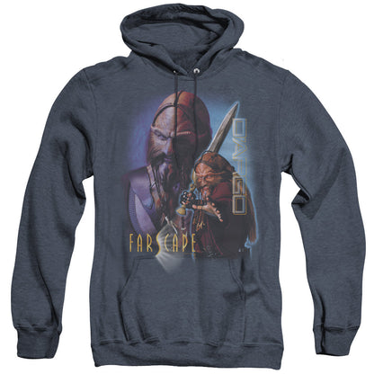 Farscape Dargo Mens Heather Hoodie Navy Officially Licensed