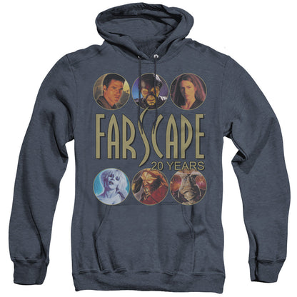 Farscape 20 Years Mens Heather Hoodie Navy Officially Licensed
