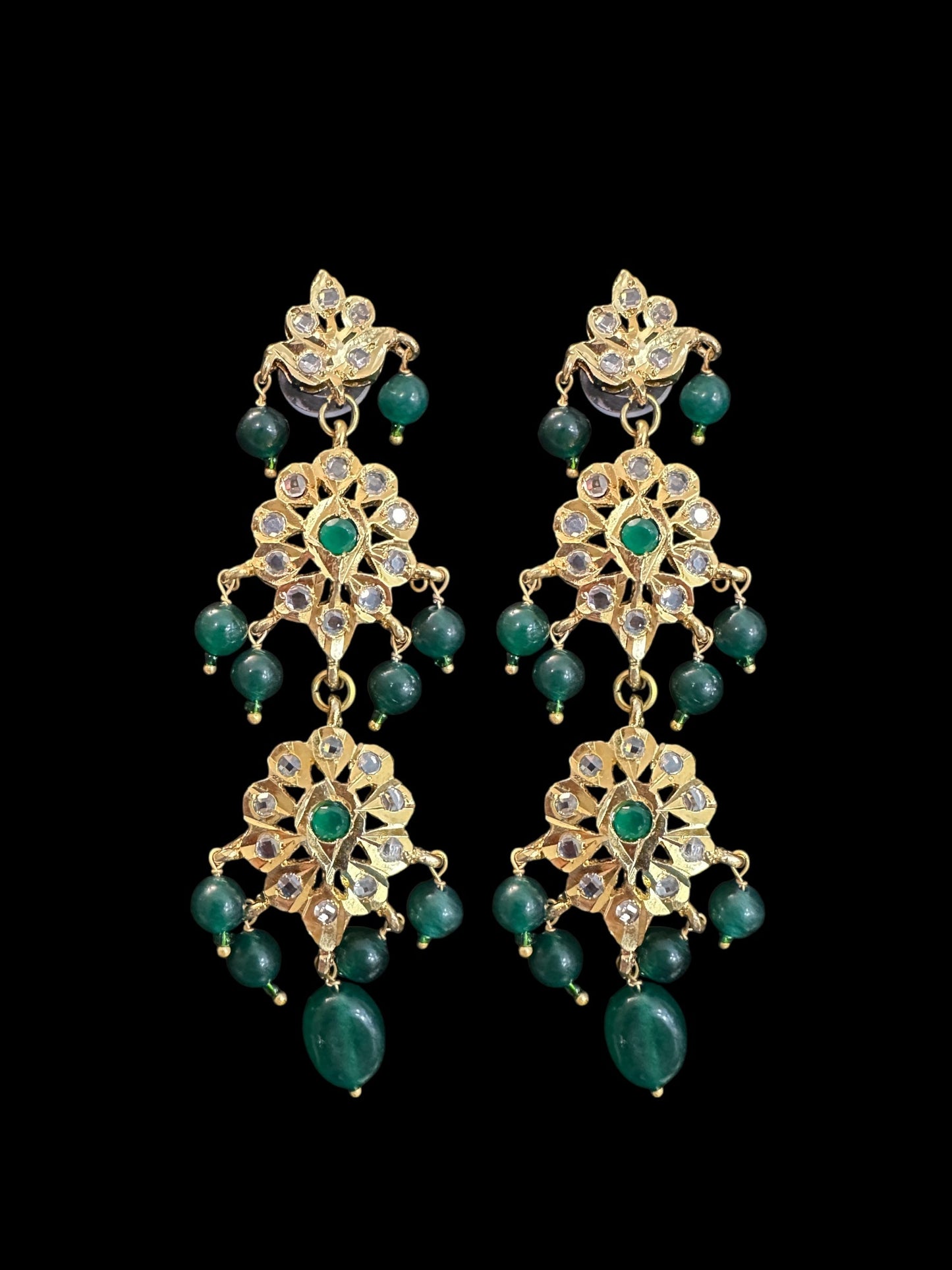 SAT103 Hyderabadi bridal satlada green ( READY TO SHIP )