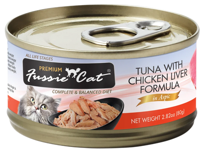 Fussie Cat Premium Tuna With Chicken Liver Formula In Aspic (2.82oz)