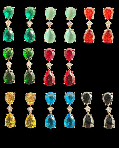 DER789 Cz tear drop earrings ( READY TO SHIP )