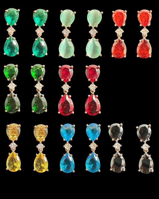 DER789 Cz tear drop earrings ( READY TO SHIP )