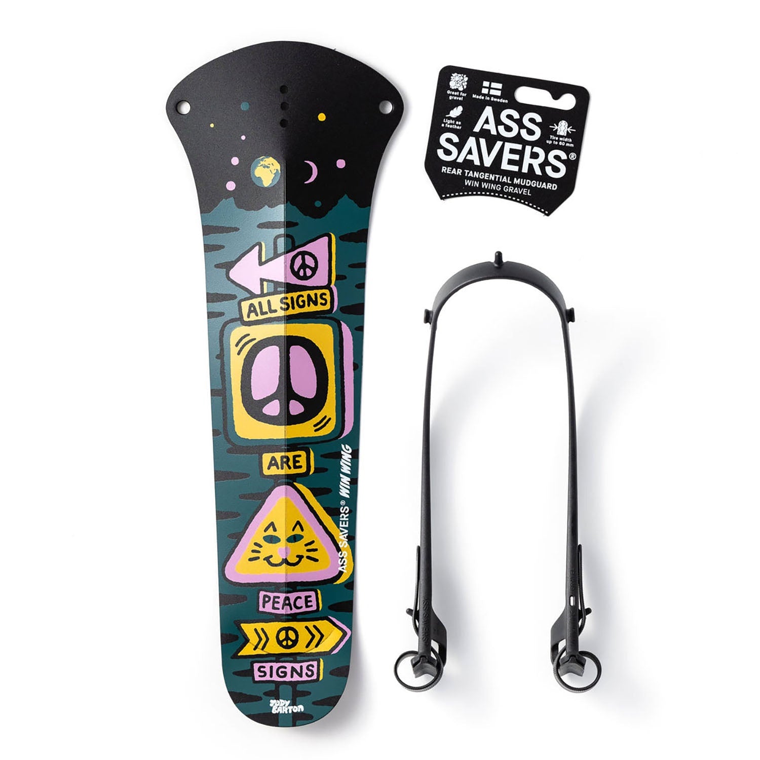 Ass Savers Win Wing 2 Gravel Rear Mudguard w/ Black Wishbone - Triathlete Store