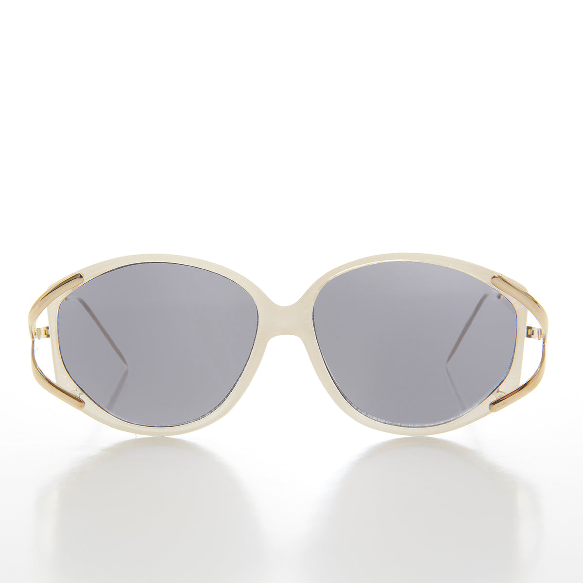 Large Women's Vintage Sunglass with Gold Accents - Fern 2