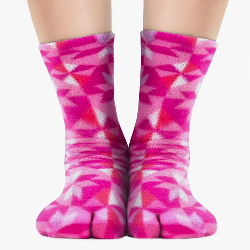 Polar Feet Fleece Tabi Socks - Kaleidoscope